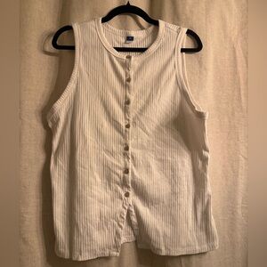 Old Navy Sleeveless Beige Button-Down Shirt